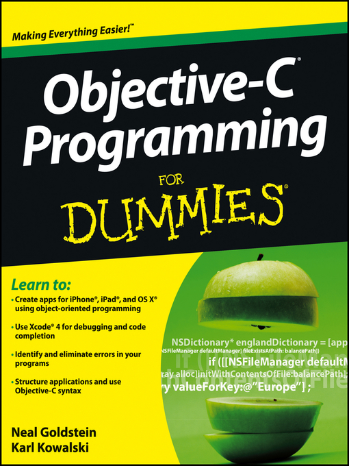 Title details for Objective-C Programming For Dummies by Neal Goldstein - Available